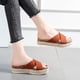 thumbnail image 4 of Nuevas sandalias de mujer de suela gruesa de cuerda de cáñamo, sandalias y zapatillas informales para mujer Wmkox8yii  nm5048, 4 of 8