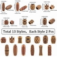 thumbnail image 2 of 26Pcs 13 Styles Dreadlocks Beads Hair Jewelry Beard Beads Hair Braid Cuff Clip Plastic Hair Tube Beads Hair Charms Cuffs wood like tube beads for hair Decorations Hip Hop Style for DIY, 2 of 6