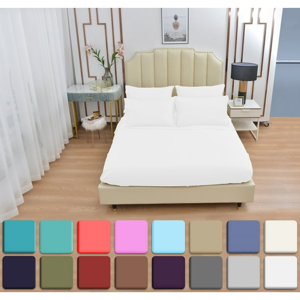 6 Piece Luxury Rayon Made From Bamboo Sheets Set Queen White Sheets