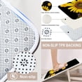 thumbnail image 3 of Yellow Flower Sunflower Bathroom Sets with Shower Curtain and Rugs and Accessories, Summer Spring Leaf Black Shower Curtain Sets, Floral Shower Curtains for Bathroom Decor 4 Pcs, 3 of 15