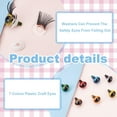 thumbnail image 2 of 28 Sets Craft Eyes Safety Eyes with Eyelashes 7 Colors Amigurumi Eyes 10mm Stuffed Animal Eyes Crochet Eyes with Washers for Cat Teddy Bear Amigurumi Puppet Plush Animal Making, 2 of 6