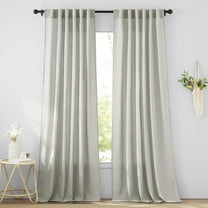 StangH Grey Linen Curtains for Bedroom, Natural Linen Blend Sheer Curtains 84 inches Long Farmhouse Light Filtering Privacy Window Drapes for Living Room Office, Light Grey, W55 x L84, 2 Panels