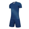 thumbnail image 4 of LJEFF Kids 2PC Soccer Uniform Set, Short Sleeve Summer Quick Dry Elastic Waist Boy Sports Outfit Navy Size 13 T, 4 of 9