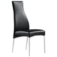thumbnail image 3 of Curtis Dining Chair, Faux Leather-Color:Black,Finish:Polished Stainless Steel, 3 of 7
