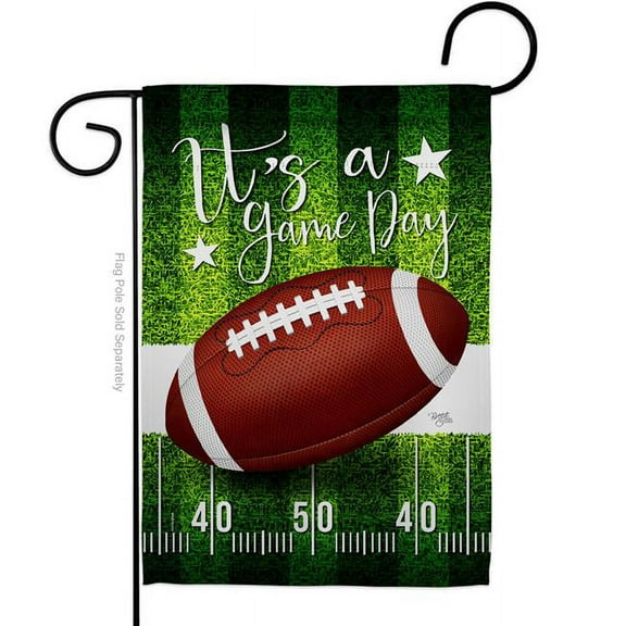 Breeze Decor G159082-BO Game Day Sports Football 13 x 18.5 in. Double-Sided Decorative Vertical Garden Flags for House Decoration Banner Yard Gift