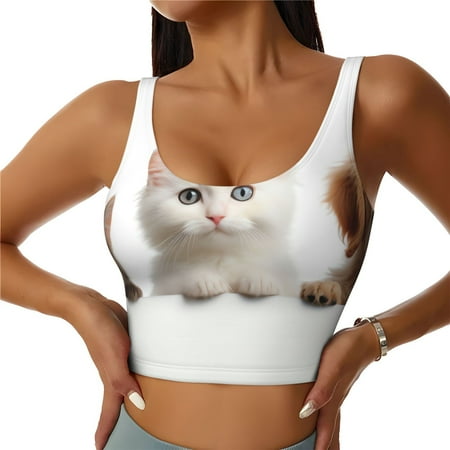 Matuu Cute Kittens And Puppy for Women s Sports Bra - Soft  Comfortable and Breathable Sports Vest for Yoga  Fitness  and Dance-XX-Large