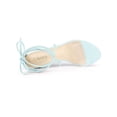 thumbnail image 4 of BLISSFUL STEP Sandales à Talon Bloc à Lacets pour Femme à Bride Transparente Bleu (Taille 9), 4 of 8