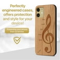 thumbnail image 2 of Case Yard Wooden Case Outside Soft TPU Silicone, Slim Fit Shockproof Wood Protective Phone Cover for Girls Boys Men and Women, Supports Wireless Charging Music Design case for iPhone-11, 2 of 7