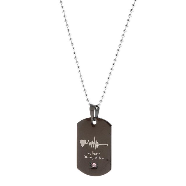 único collar de pareja de cristal de acero de colgante amante cadena de tipo2 Sunnimix Pareja collar colgante