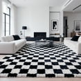thumbnail image 6 of Large Rugs, 8'×10' Soft Fluffy Shag Indoor Floor Carpet for Living Room Bedroom Dining Room Office Home Decor,Black and White, 6 of 7