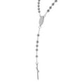 thumbnail image 2 of EDFORCE Stainless Steel Silver-Tone St. Benedict Religious Cross Rosary Beads Necklace, 22", 2 of 2