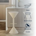 thumbnail image 4 of Chronos 29.75" Modern Industrial Iron Hourglass Backless Bar Stool with Foot Rest, Almond, 4 of 9