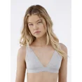 thumbnail image 2 of No Boundaries Cotton Stretch Ribbed Wirefree Plunge Bra, Women's XS-3XL, 2 of 4