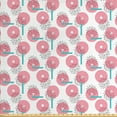 thumbnail image 1 of Abstract Fabric by the Yard, Modernist Art Design Circles Dots and Bars Geometric Print, Upholstery Fabric for Dining Chairs Home Decor Accents, Turquoise Dark Pink by Ambesonne, 1 of 4