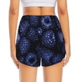 thumbnail image 2 of Lsque Blue-Purple Raspberries Printed Women's Running Shorts with Liner Pockets,Elastic Quick Dry Workout Athletic Gym Yoga Shorts,Womens High Waist Shorts-, 2 of 9
