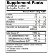 OceanBlue Professional Omega-3 2100 with Vitamin D, 60 Servings, Triple Strength Fish Oil for Cognitive Support, Burpless, Gluten-Free, Mercury-Free