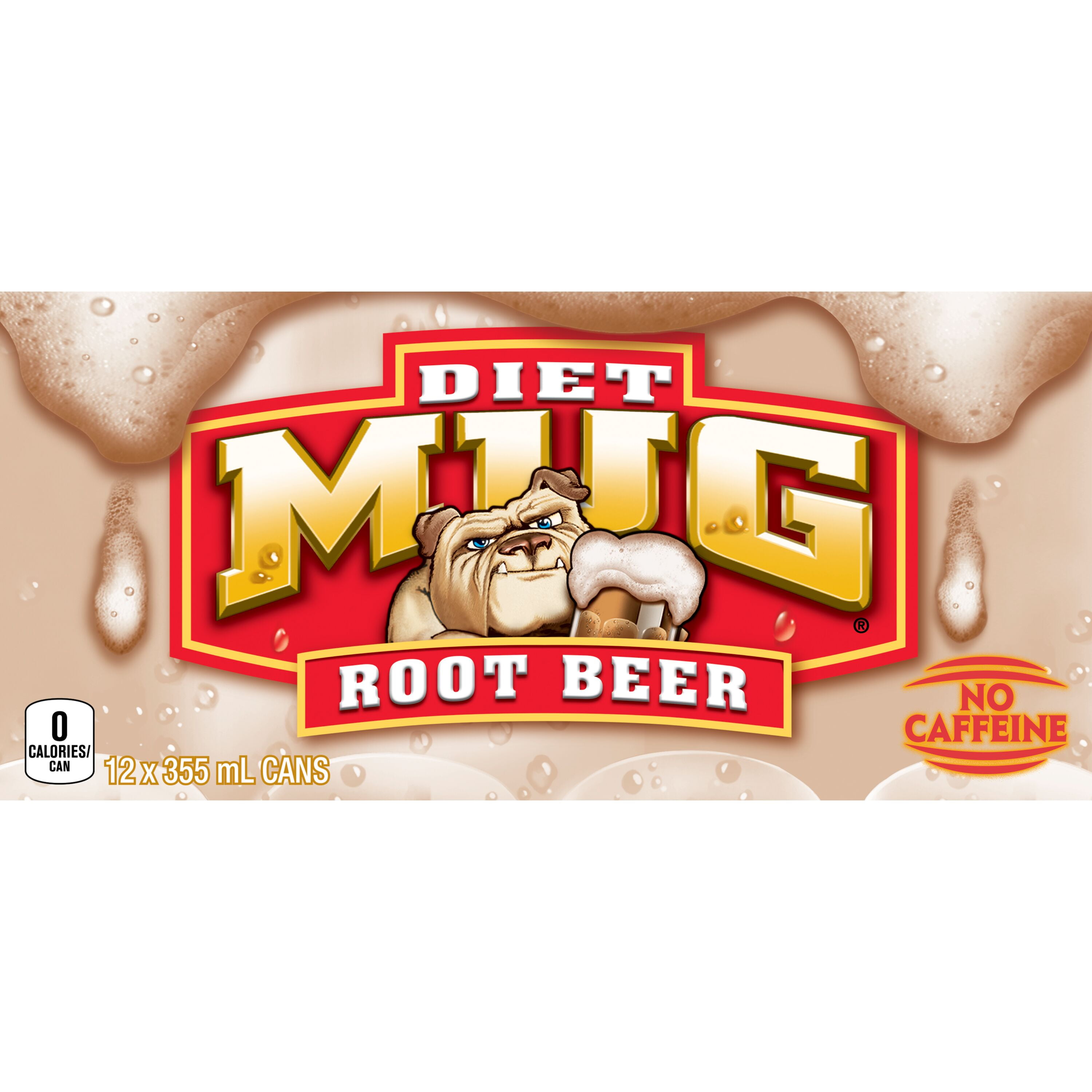 Mug Diet Root Beer No Caffeine 12 x 355 mL, Cans, 12 x 355 mL