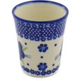 thumbnail image 2 of Polish Pottery 4 oz Tumbler (Bleu-belle Fleur Theme) Hand Painted in Boleslawiec, Poland + Certificate of Authenticity, 2 of 6