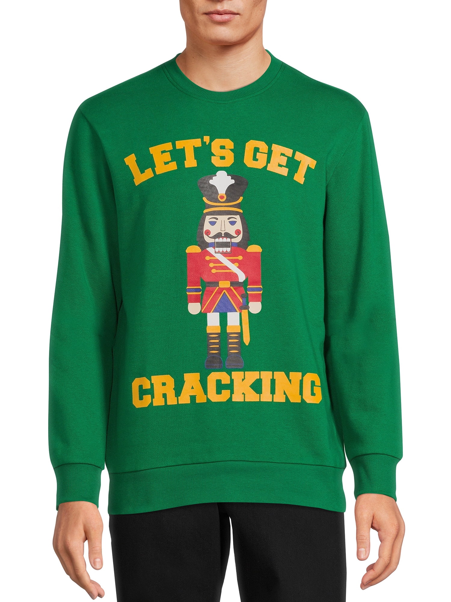 Holiday Time Men's Let's Get Cracking Christmas Sweatshirt