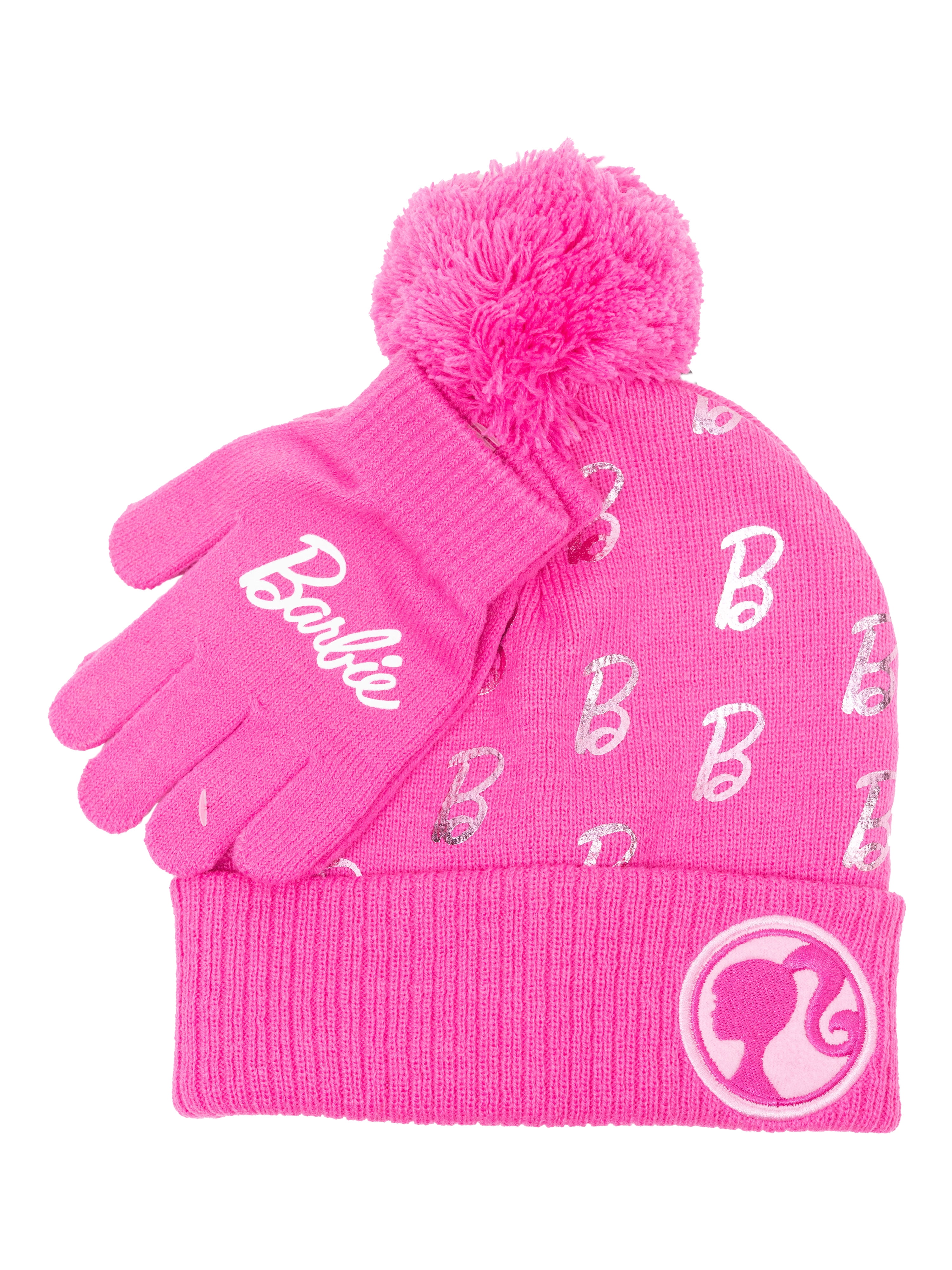Barbie Womens/Ladies Embroidered Logo Beanie / Peach Pink Barbie Hat | Girls Beanie Hat | Girls Knitted Hat  main image 2