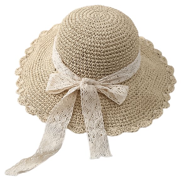 Lace Straw Bow Straw Hat Fashion Straw Hat Summer Beach Hat Breathable Hat Summer Straw Hat for Female Miss