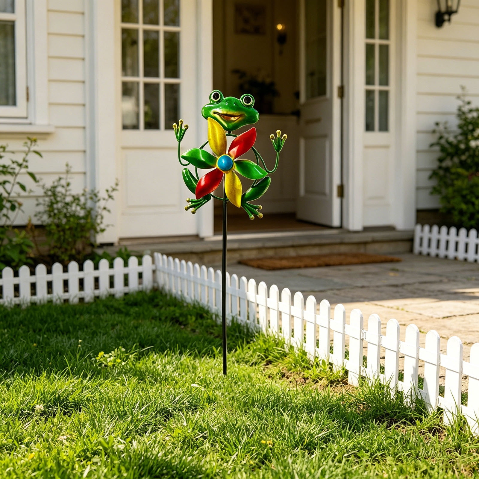 Garden Wind Spinner Outdoor, Metal Wind Sculpture for Patio and Pathway, Decorative Lawn Ornament with Ground Stake, Yard Art for Garden and Backyard,
