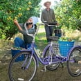 thumbnail image 3 of Lilypelle Adult Tricycles 7 Speed 24 inch Three Wheel Bike Cruiser Trike with Low-Step Through Frame/Large Basket for Men, Women, Seniors,Light Purple, 3 of 10