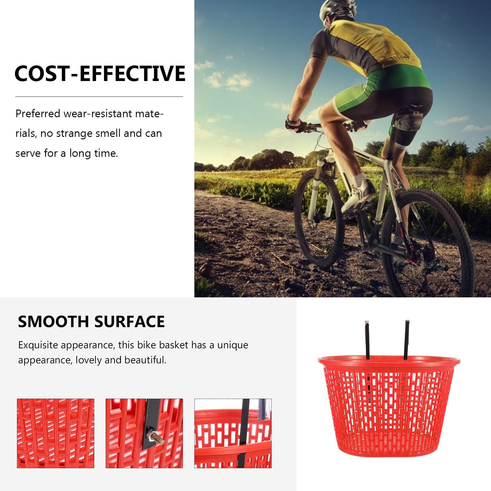 TAILTOSS  Bike Basket for Outdoor - Dark Red, Smooth Surface, 2Pcs