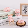 thumbnail image 4 of sunsanly Car Pig Ornament Cartoon Hand Painted Cute Burr-free Decorative Resin Lovely Peach Pig Resin Crafts Household Decor, 4 of 8