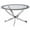 Chrome/Black, variant on Brooke Round Glass Top Coffee Table Metal Base Chrome