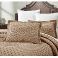 thumbnail image 2 of Better Trends King Sham Pillowcase For king Bedspread 100% Cotton 1 Pack 20" x 36" Ultra Soft Waffle Weave Medallion Design Decorative Case Covers for Bed Heirloom Collection (Tan), 2 of 5
