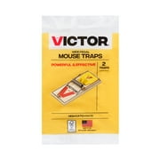 Victor Wide Pedal Mouse Trap - Wooden Mouse Trap - Easy to Use - 2 Pack