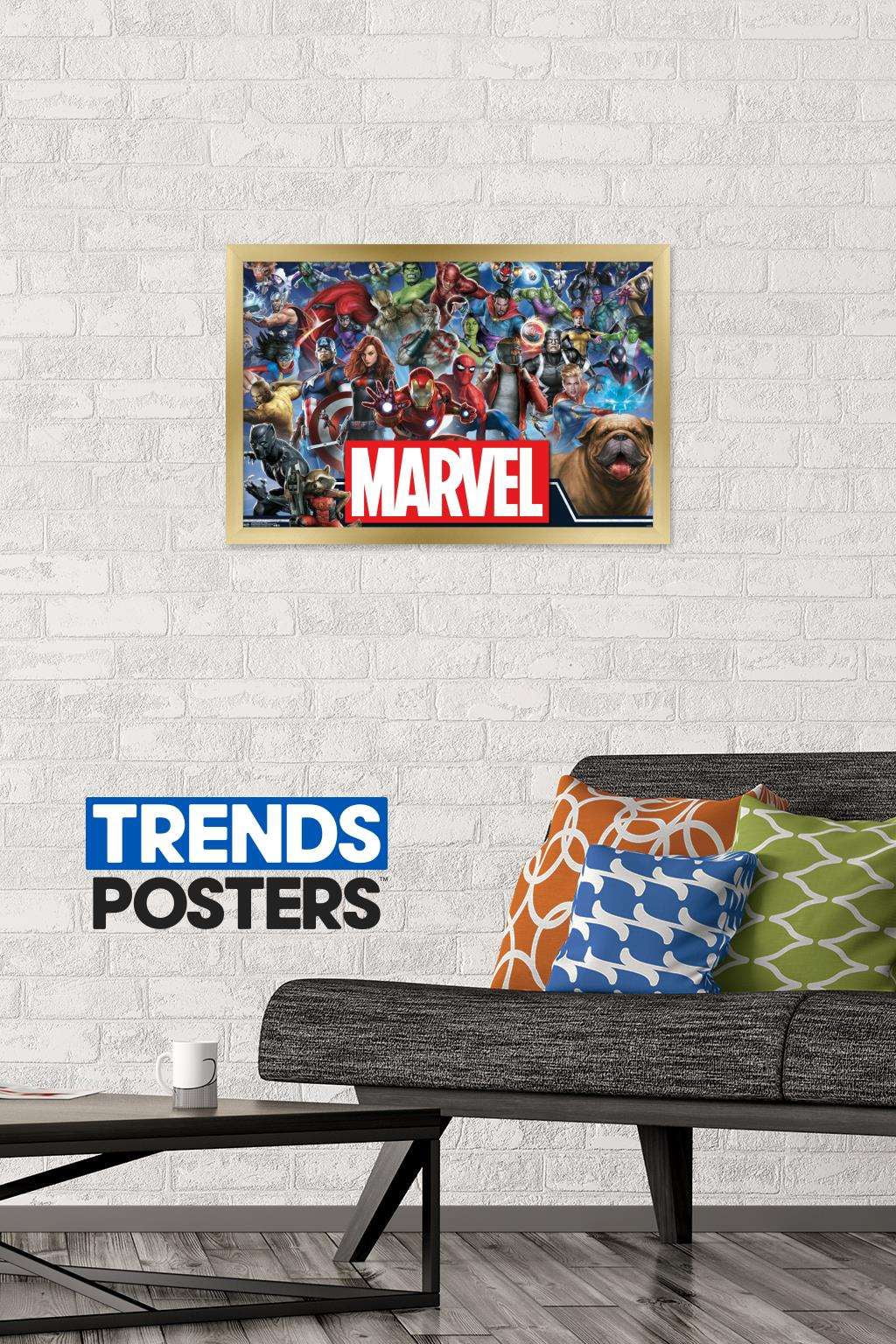 Marvel Comics - Marvel Universe - Heroes Wall Poster, 14.725" x 22.375", Framed