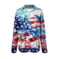thumbnail image 4 of Leey-World 4th Of July Button Down Shirts for Women USA Flag 4th of July Christian Faith T-Shirt(Sky Blue,3XL), 4 of 5