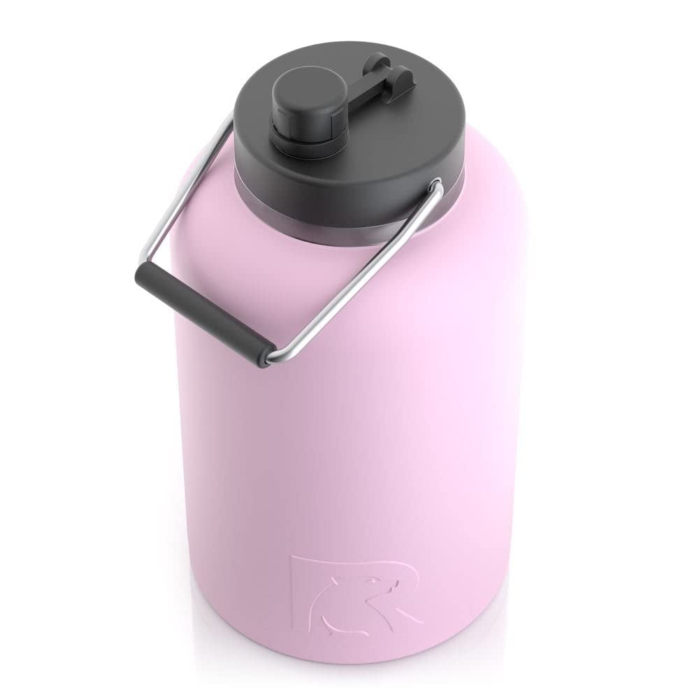 NEW! N'ice Rambler 1 Gallon Jug Pump 2 Pour Pink Stainless Steal  thermos. Coffee