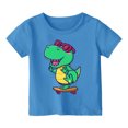 thumbnail image 1 of LUOGENLI Children's Summer Round Neck Print Short Sleeved Outfits for Boys 2025 under 20 Blue 12-13 Years, 1 of 3