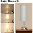 thumbnail image 5 of Table Lamp, 3 Way Dimmable Light Touch Lamp, USB C&A Fast Charging Ports, Fabric Shade Silver Base Lamp, for Bedroom, Living Room, Office, Dorm, 5 of 7