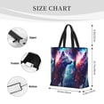thumbnail image 3 of Fuzoiu Starry Multicolored Wolf Print Durable Tote Bag,Shoulder Bag with Zipper Closure,Casual Tote's Handbag,for Daily Use, Shopping, School, Work, 3 of 7