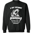 thumbnail image 2 of OXI Crewneck Sweatshirt - A Day Without Fishing, Basic Casual Sweatshirts for Men's and Women Fleece Sweatshirt Long Sleeve - Dark Heather 2X-Large, 2 of 2