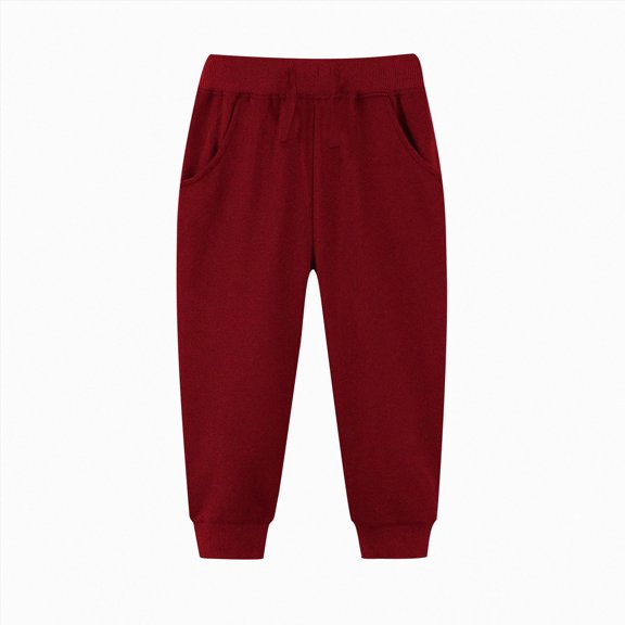 Gibobby Boys Pants Toddler Boys Pants Lightweight Trousers 12 Months 2T 3T 4T 5T Kids Winter Casual Solid Sweatpants With Drawstring Toddler Pull On Pants(5-6 Years,Wine)