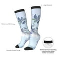thumbnail image 5 of Picia Women Crew Soft Moisture-wicking Socks Bird Butterfly Stripe Pattern Design Cotton Socks, One Size fit All, 5 of 9
