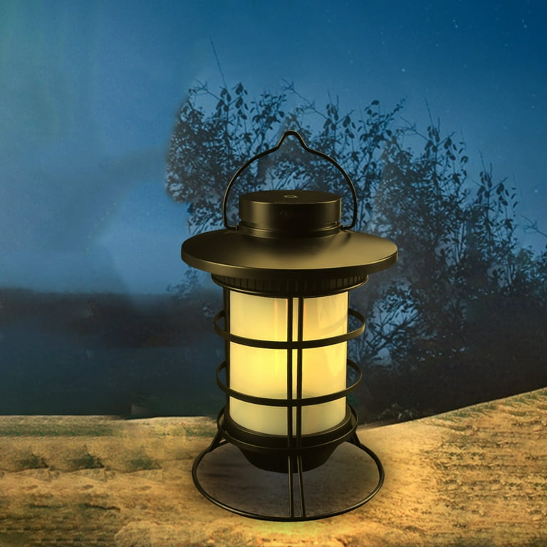 Retro Outdoor Camping Lamp Portable Lantern Light USB Rechargeable