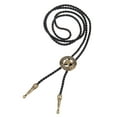 thumbnail image 1 of 1 pieza de corbata bolo, corbata de vaquero hecha de cuero PU con piedra preciosa ovalada Estrella de bronce antigua, 1 of 6