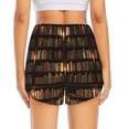 thumbnail image 4 of Vsdgher Bookshelves Print Women's Running Double Layer Shorts High Waisted with Pockets Elastic Yoga Workout Athletic Gym Sports, 4 of 8