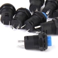 thumbnail image 3 of 10Pcs 12V Locking OFF-ON Interruptor De Botón Azul SM SunniMix none, 3 of 8