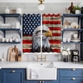 thumbnail image 2 of Curtains 63 Inch Length 2 Panels, American Flag Grommets Window Treatment Curtain, Eagle Blue Red USA Flag Vintage Thermal Curtains Drapes for Living Room/Bathroom, 2 of 9