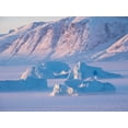 thumbnail image 2 of Zwick, Martin 32x25 Black Ornate Wood Framed with Double Matting Museum Art Print Titled - Icebergs frozen into the sea ice of the Uummannaq Fjord System during winter, 2 of 4