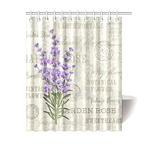 Beige Reseda Green Pink Blue stall_27699_36x72 36 W x 72 L Inches Vintage Garden Plants with Herbs Flowers Botanical Classic Design Ambesonne Floral Stall Shower Curtain Fabric Bathroom Decor Set with Hooks 