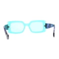 thumbnail image 2 of Lunettes de Soleil Rectangulaires à Carreaux pour Femmes Bleu Sarcelle, 2 of 4