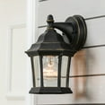 thumbnail image 3 of LuxenHome Black with Gold Metal Outdoor Wall Light, 3 of 8